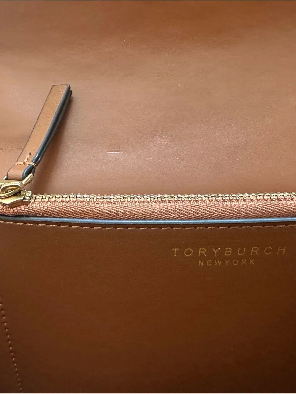 Tory Burch Croc-Embossed Leather Shoulder Bag in Brown with Gold Hardware